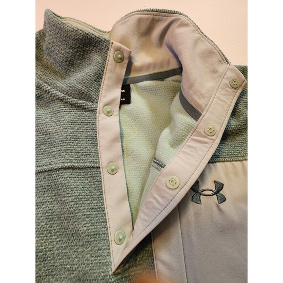 Under Armour Sweater Mens Medium Green Specialist Henley 2.0 Loose Long Sleeve - Picture 3 of 10